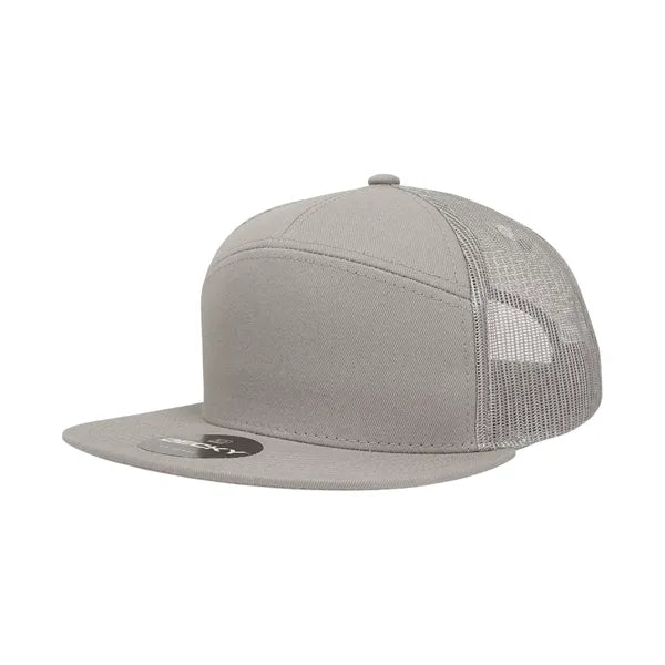 Decky 7 Panel High Profile Structured Cotton Blend Trucker