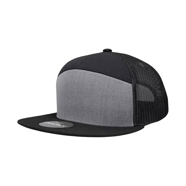 Decky 7 Panel High Profile Structured Cotton Blend Trucker