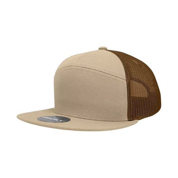 Decky 7 Panel High Profile Structured Cotton Blend Trucker