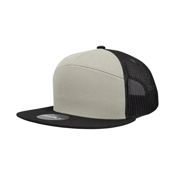 Decky 7 Panel High Profile Structured Cotton Blend Trucker