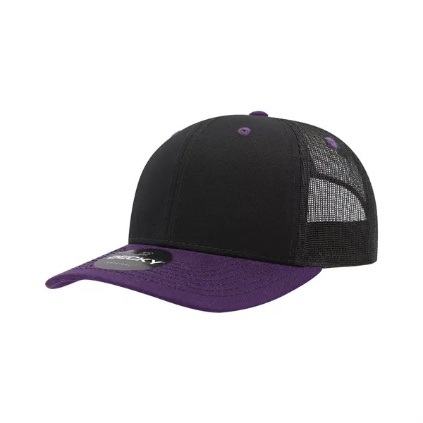 Decky 6 Panel Mid Profile Structured Contra-Stitch Trucker