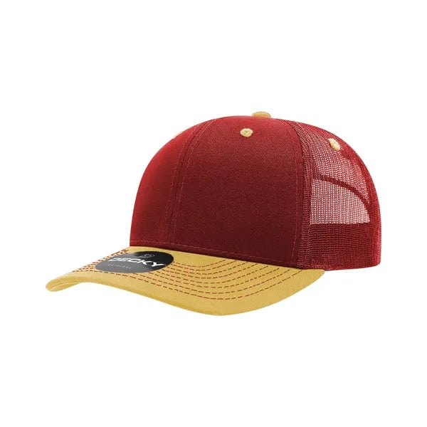 Decky 6 Panel Mid Profile Structured Contra-Stitch Trucker