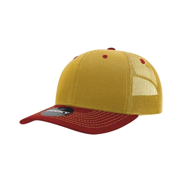 Decky 6 Panel Mid Profile Structured Contra-Stitch Trucker