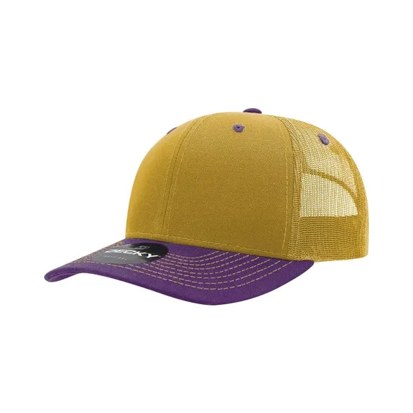 Decky 6 Panel Mid Profile Structured Contra-Stitch Trucker