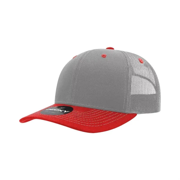 Decky 6 Panel Mid Profile Structured Contra-Stitch Trucker