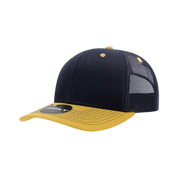 Decky 6 Panel Mid Profile Structured Contra-Stitch Trucker