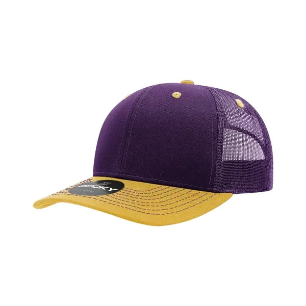 Decky 6 Panel Mid Profile Structured Contra-Stitch Trucker