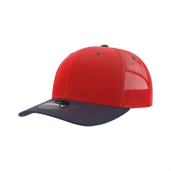 Decky 6 Panel Mid Profile Structured Contra-Stitch Trucker