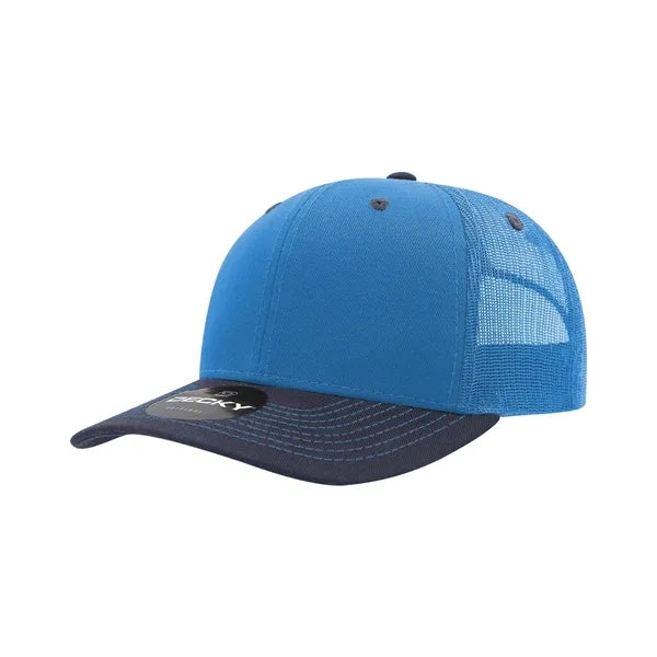 Decky 6 Panel Mid Profile Structured Contra-Stitch Trucker