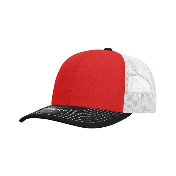 Decky 6 Panel Mid Profile Structured Contra-Stitch Trucker