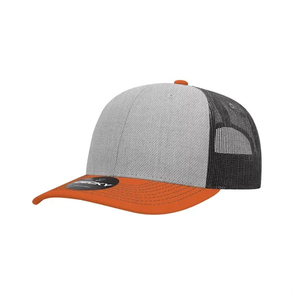 Decky 6 Panel Mid Profile Structured Contra-Stitch Trucker