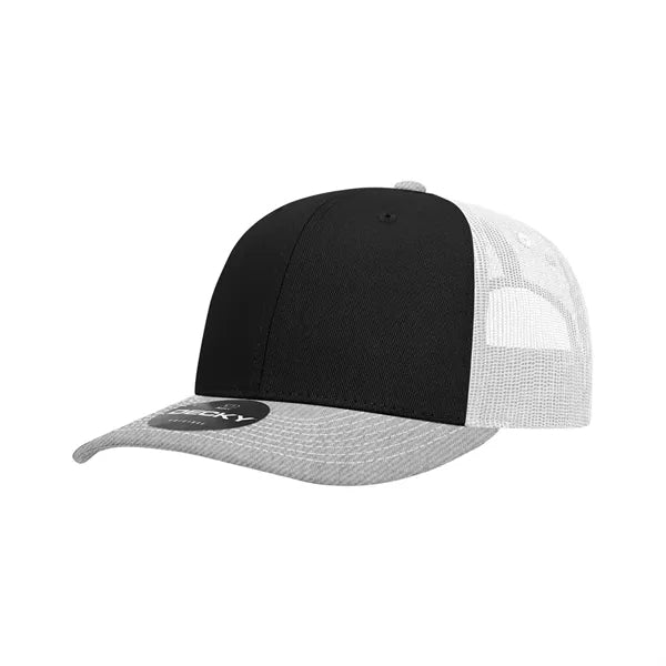 Decky 6 Panel Mid Profile Structured Contra-Stitch Trucker
