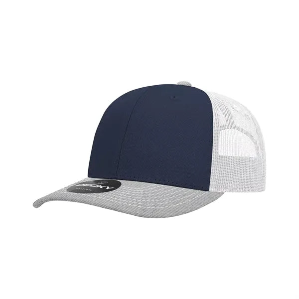 Decky 6 Panel Mid Profile Structured Contra-Stitch Trucker