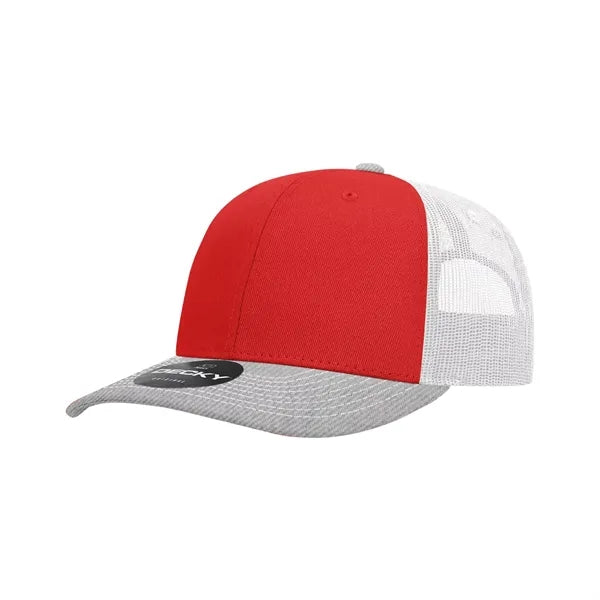 Decky 6 Panel Mid Profile Structured Contra-Stitch Trucker
