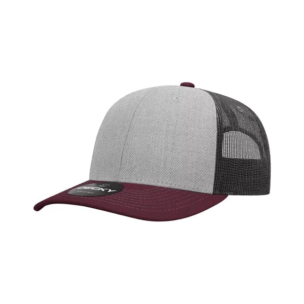 Decky 6 Panel Mid Profile Structured Contra-Stitch Trucker
