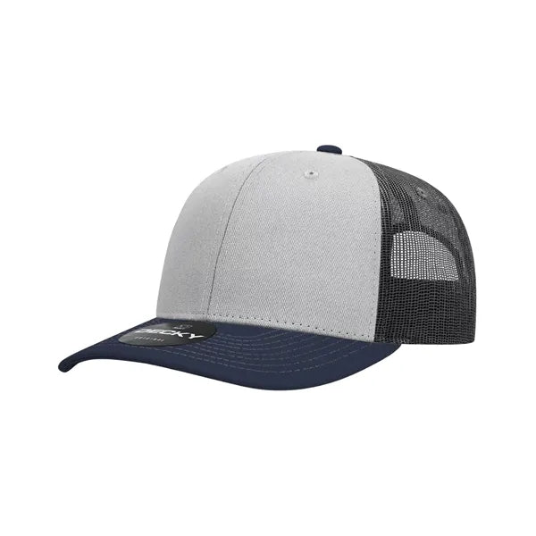 Decky 6 Panel Mid Profile Structured Contra-Stitch Trucker