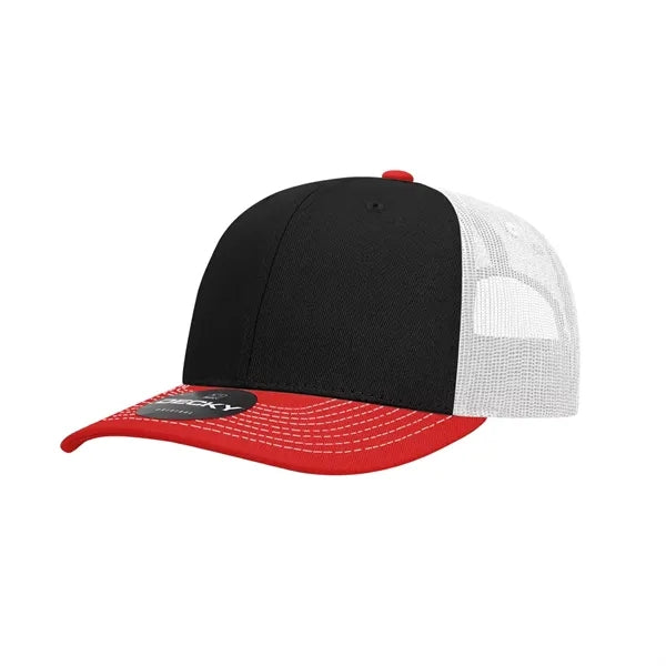 Decky 6 Panel Mid Profile Structured Contra-Stitch Trucker