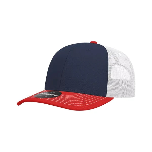Decky 6 Panel Mid Profile Structured Contra-Stitch Trucker