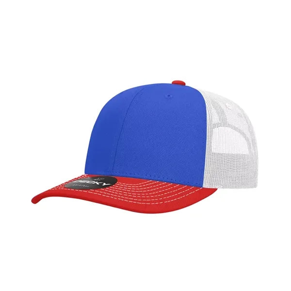 Decky 6 Panel Mid Profile Structured Contra-Stitch Trucker