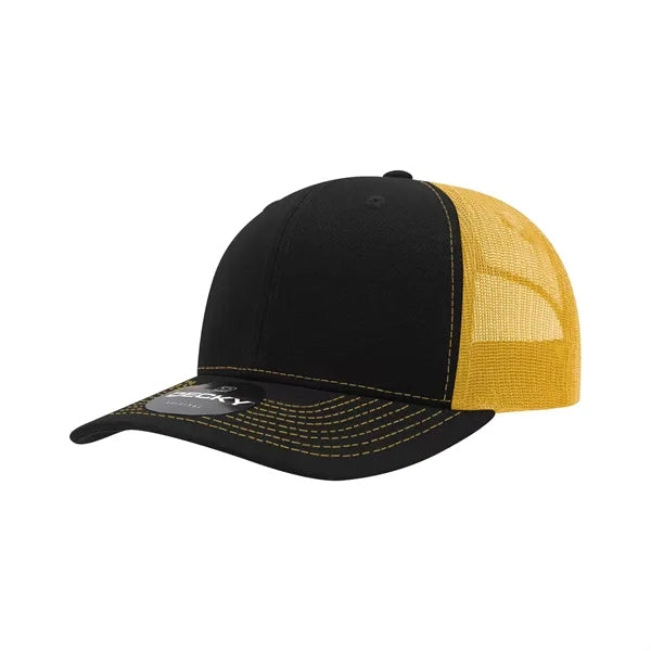 Decky 6 Panel Mid Profile Structured Contra-Stitch Trucker