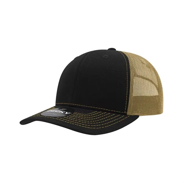 Decky 6 Panel Mid Profile Structured Contra-Stitch Trucker