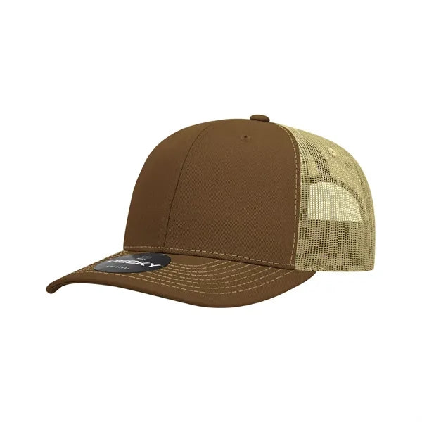 Decky 6 Panel Mid Profile Structured Contra-Stitch Trucker