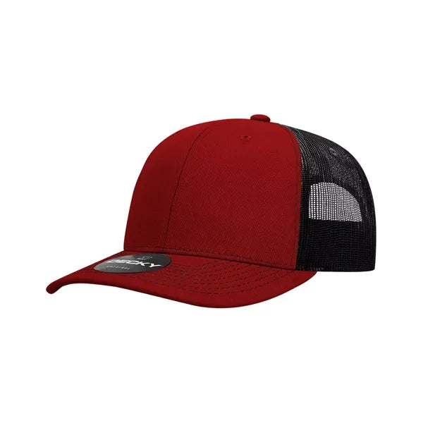 Decky 6 Panel Mid Profile Structured Contra-Stitch Trucker