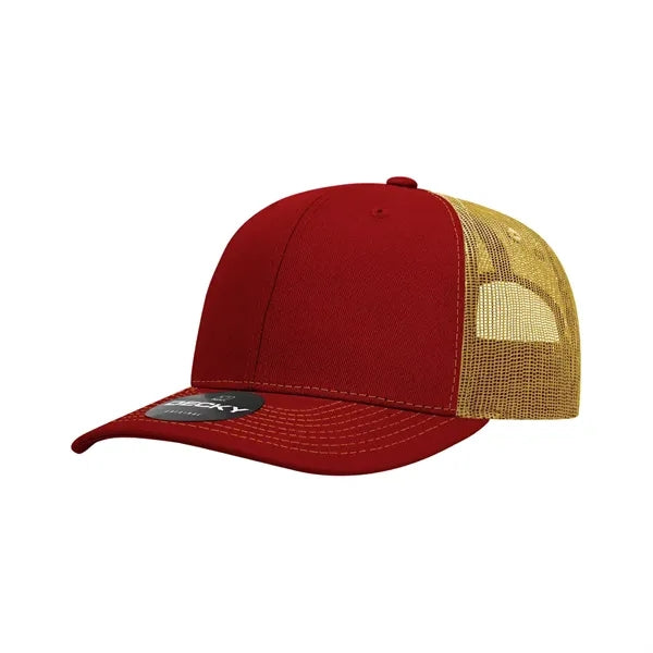Decky 6 Panel Mid Profile Structured Contra-Stitch Trucker