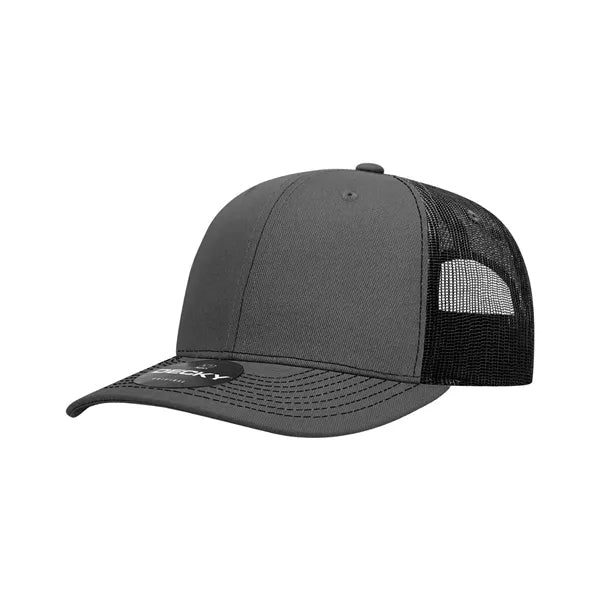 Decky 6 Panel Mid Profile Structured Contra-Stitch Trucker