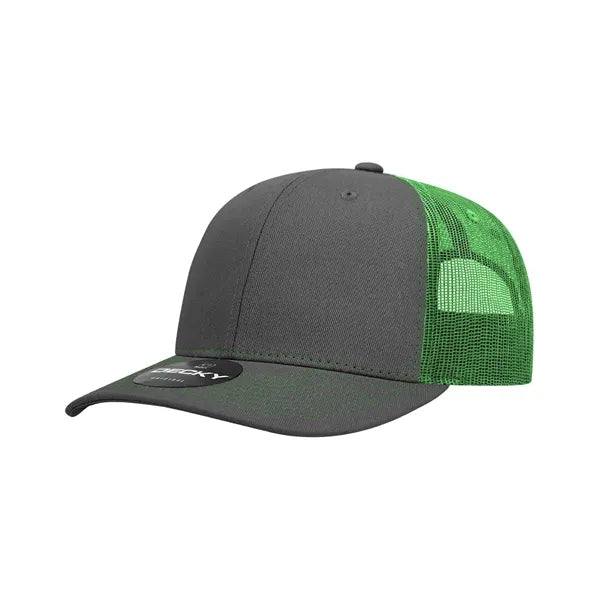 Decky 6 Panel Mid Profile Structured Contra-Stitch Trucker