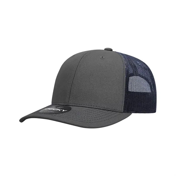 Decky 6 Panel Mid Profile Structured Contra-Stitch Trucker