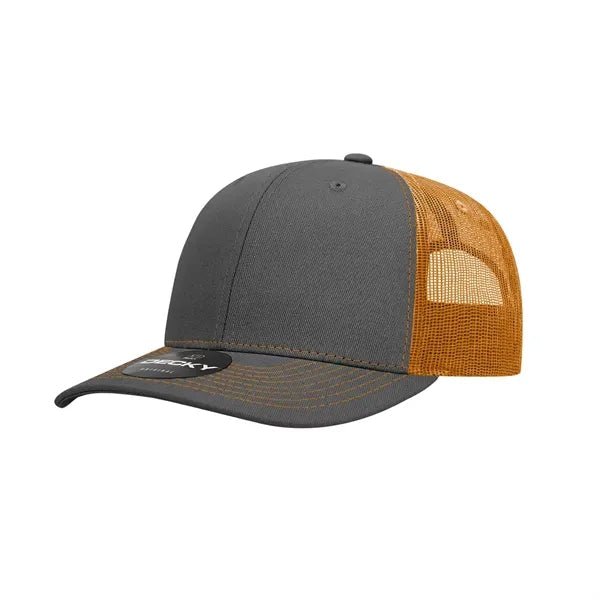 Decky 6 Panel Mid Profile Structured Contra-Stitch Trucker