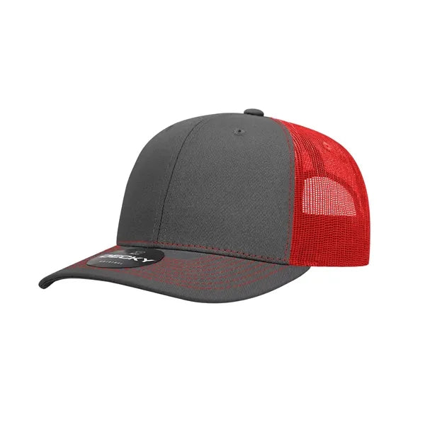 Decky 6 Panel Mid Profile Structured Contra-Stitch Trucker