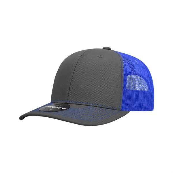 Decky 6 Panel Mid Profile Structured Contra-Stitch Trucker