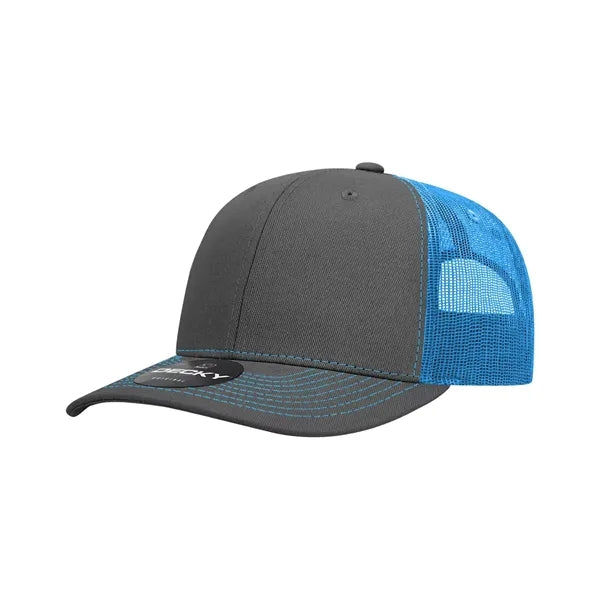 Decky 6 Panel Mid Profile Structured Contra-Stitch Trucker