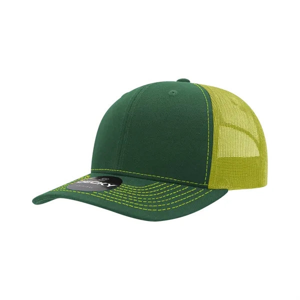 Decky 6 Panel Mid Profile Structured Contra-Stitch Trucker