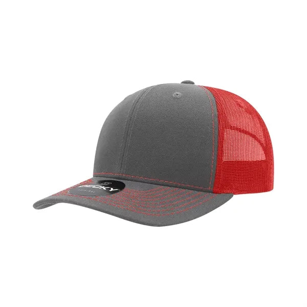 Decky 6 Panel Mid Profile Structured Contra-Stitch Trucker