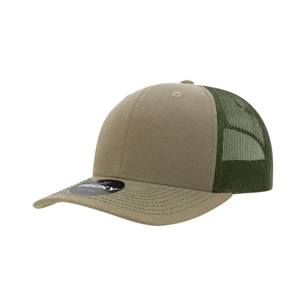 Decky 6 Panel Mid Profile Structured Contra-Stitch Trucker