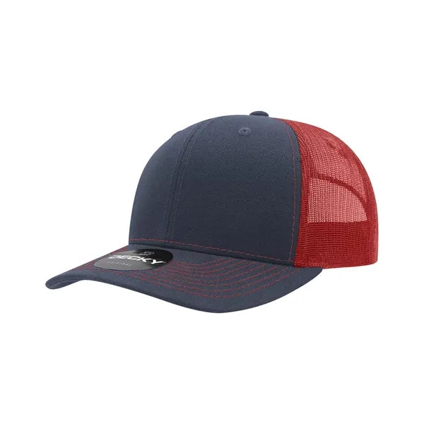 Decky 6 Panel Mid Profile Structured Contra-Stitch Trucker