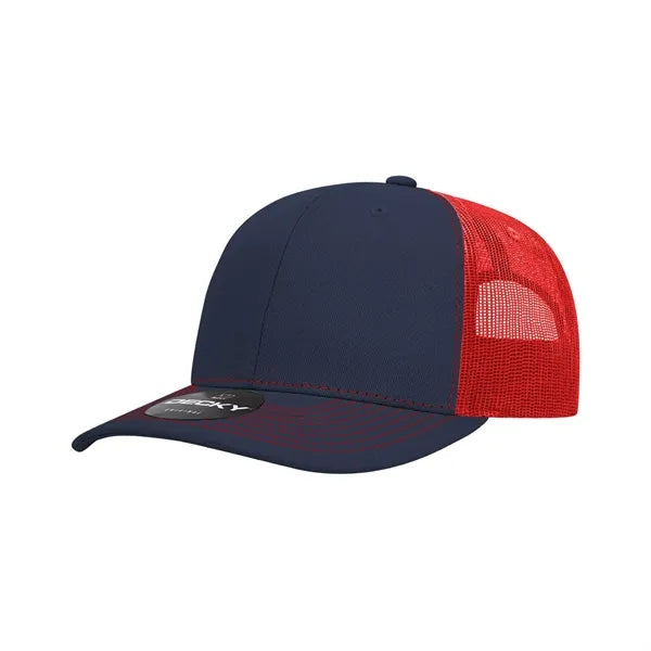 Decky 6 Panel Mid Profile Structured Contra-Stitch Trucker