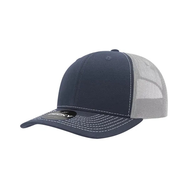 Decky 6 Panel Mid Profile Structured Contra-Stitch Trucker