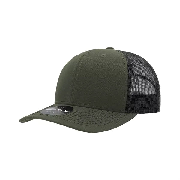 Decky 6 Panel Mid Profile Structured Contra-Stitch Trucker