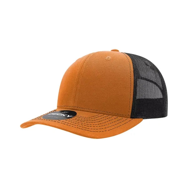 Decky 6 Panel Mid Profile Structured Contra-Stitch Trucker