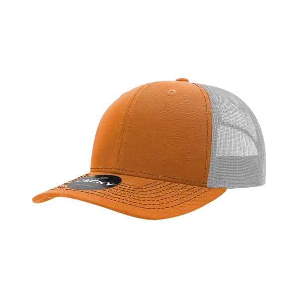 Decky 6 Panel Mid Profile Structured Contra-Stitch Trucker