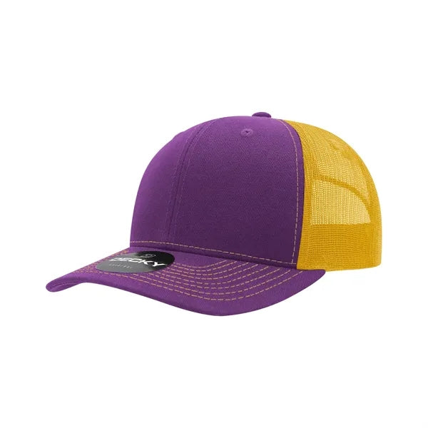 Decky 6 Panel Mid Profile Structured Contra-Stitch Trucker
