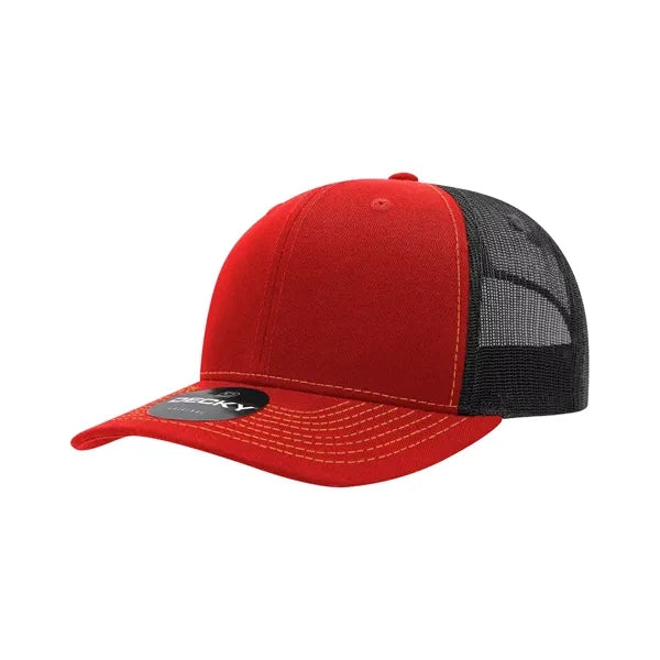 Decky 6 Panel Mid Profile Structured Contra-Stitch Trucker