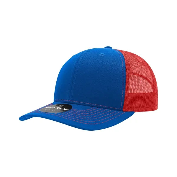 Decky 6 Panel Mid Profile Structured Contra-Stitch Trucker