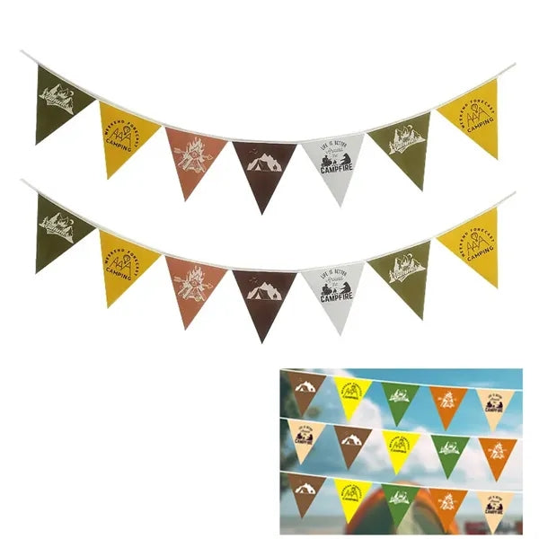 20'' Custom Triangle Bunting Flag -Double Sided Imprint