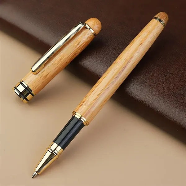 Natural Bamboo Ballpoint Pen with Gift Case for Signature
