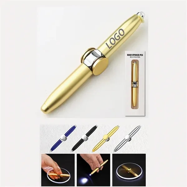 Spinning Fidget Ballpoint Pen with LED Light